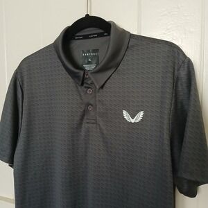 Castore Shirt Performance Golf Polo Men's XL Gray Jacquard Short Sleeve